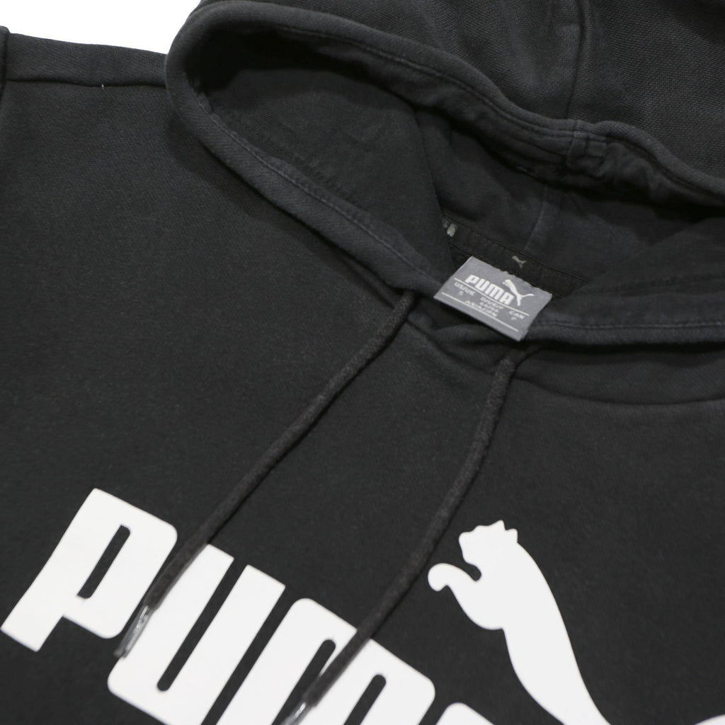 PUMA Mens Black Hoodie S Cotton Blend Classic Logo Pullover Casual