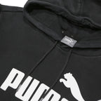 PUMA Mens Black Hoodie S Cotton Blend Classic Logo Pullover Casual