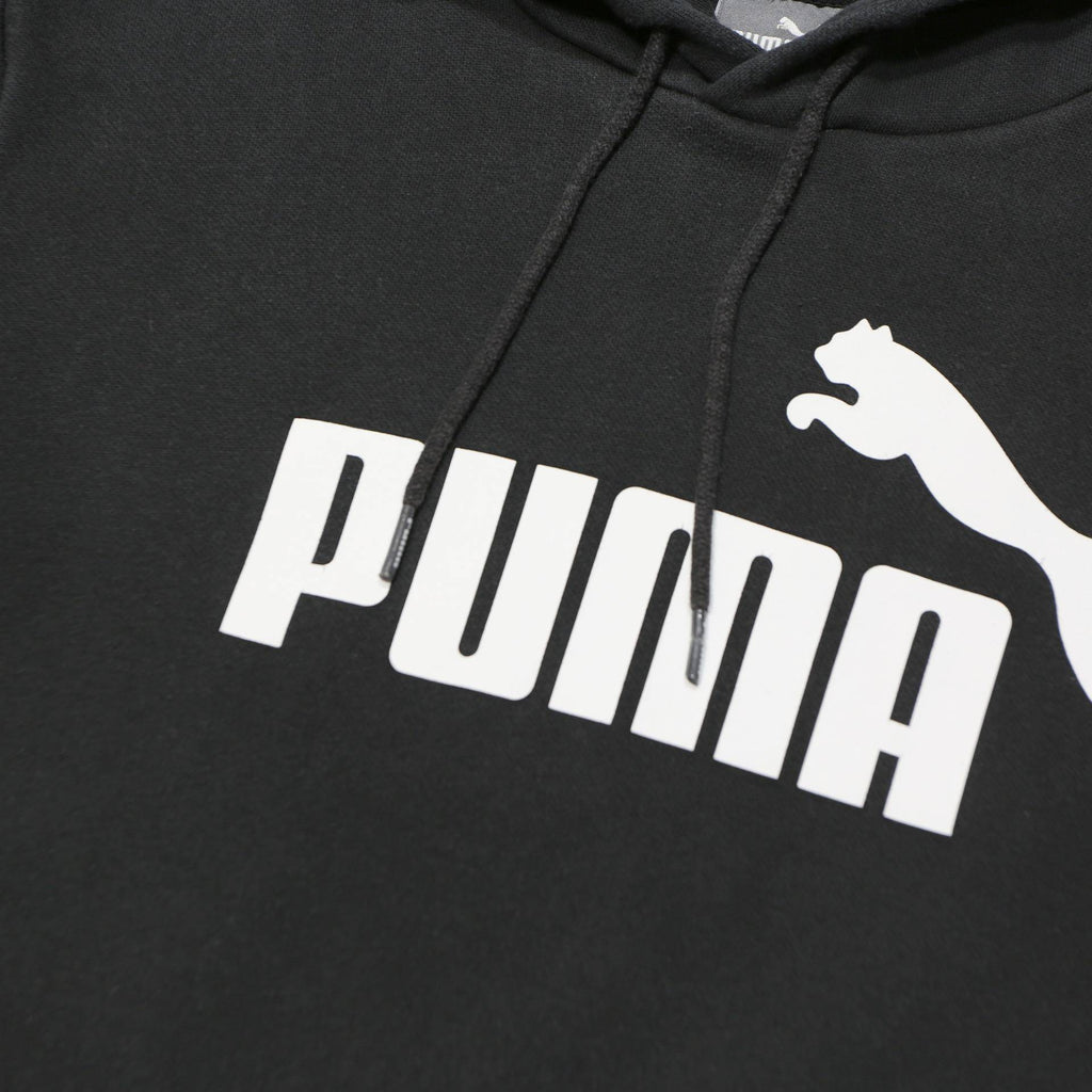 PUMA Mens Black Hoodie S Cotton Blend Classic Logo Pullover Casual