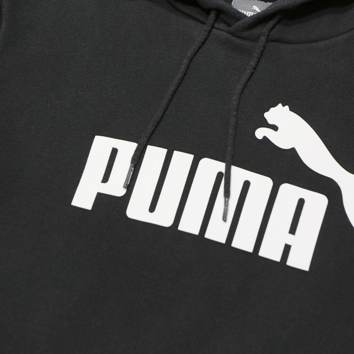 PUMA Mens Black Hoodie S Cotton Blend Classic Logo Pullover Casual
