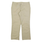 DICKIES Womens Cotton Blend Beige Regular Fit Straight Leg Trousers W32 L30