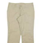 DICKIES Womens Cotton Blend Beige Regular Fit Straight Leg Trousers W32 L30