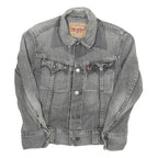 LEVI'S Womens Grey Denim Jacket M Cotton Blend Button Closure Classic Western