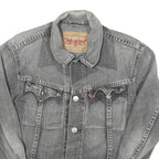 LEVI'S Womens Grey Denim Jacket M Cotton Blend Button Closure Classic Western