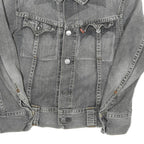 LEVI'S Womens Grey Denim Jacket M Cotton Blend Button Closure Classic Western
