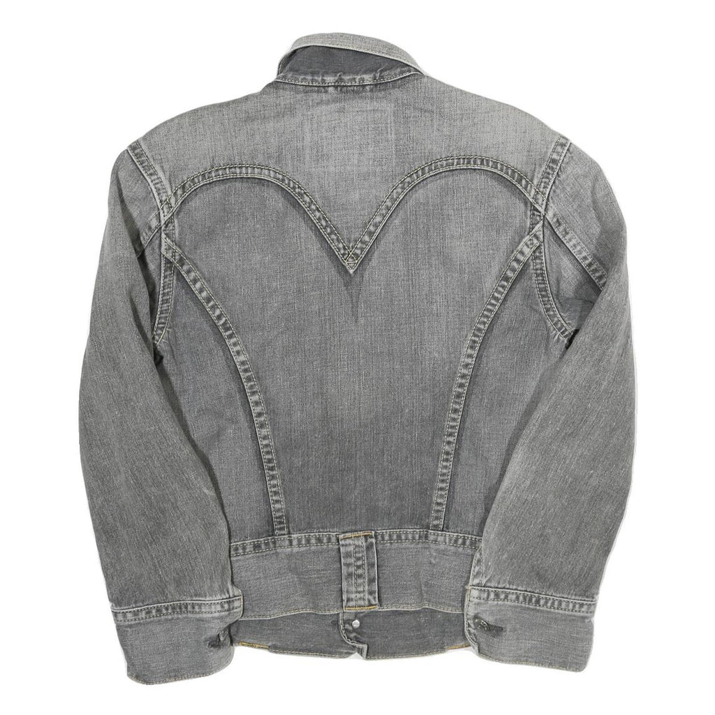 LEVI'S Womens Grey Denim Jacket M Cotton Blend Button Closure Classic Western