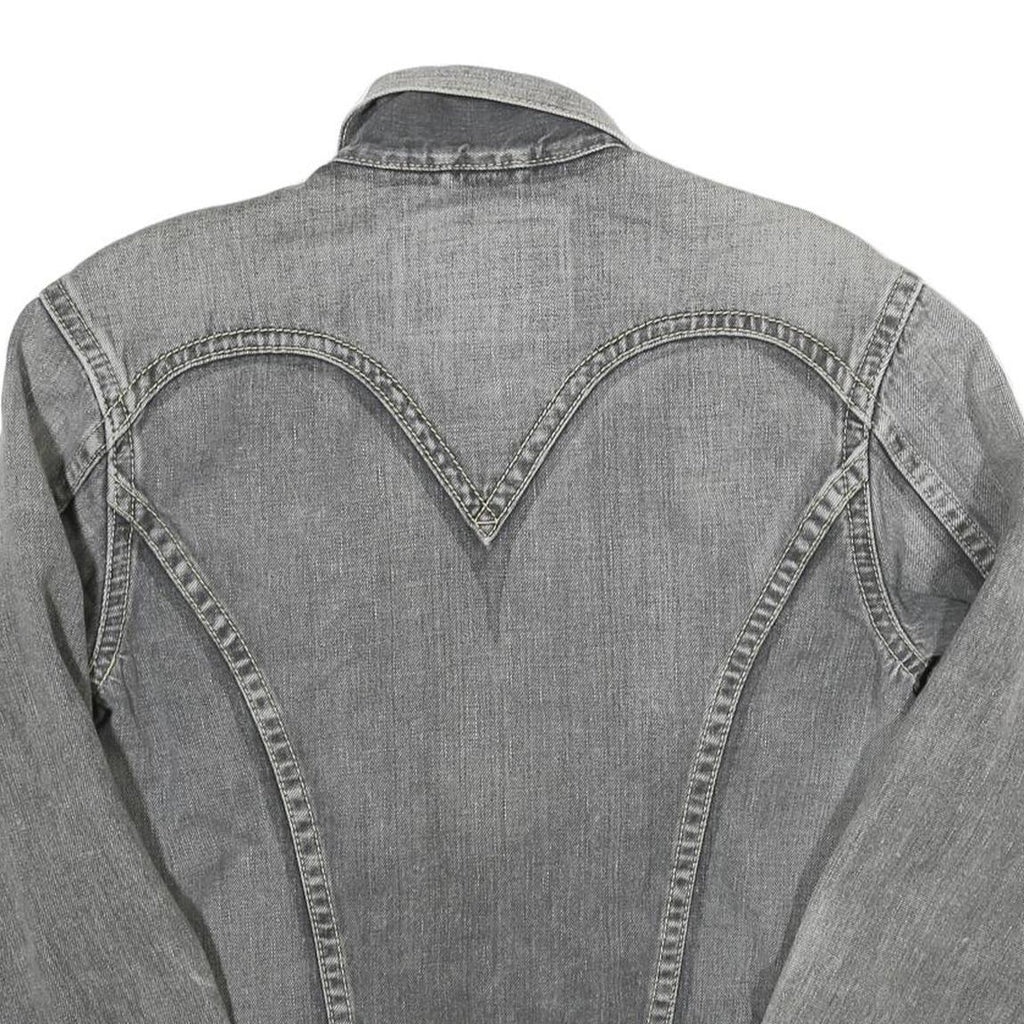 LEVI'S Womens Grey Denim Jacket M Cotton Blend Button Closure Classic Western