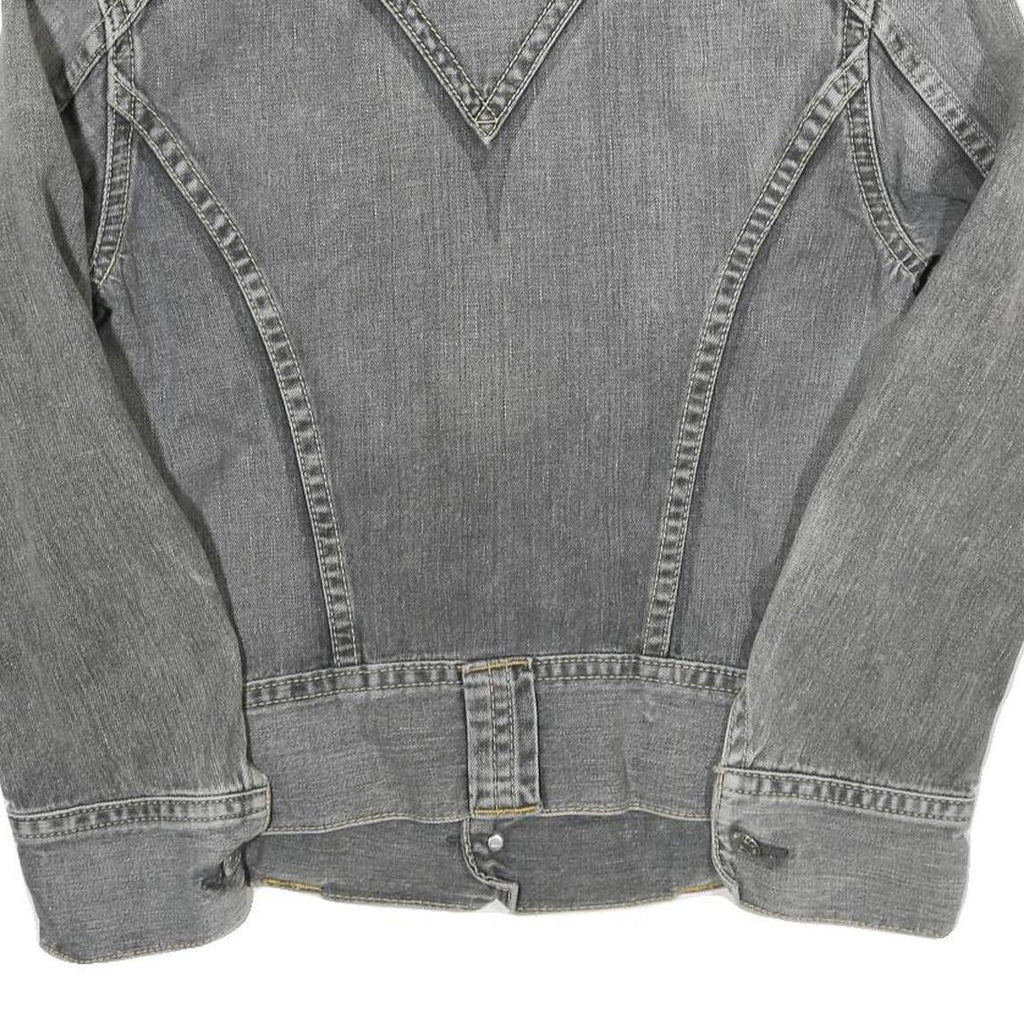 LEVI'S Womens Grey Denim Jacket M Cotton Blend Button Closure Classic Western