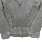 LEVI'S Womens Grey Denim Jacket M Cotton Blend Button Closure Classic Western