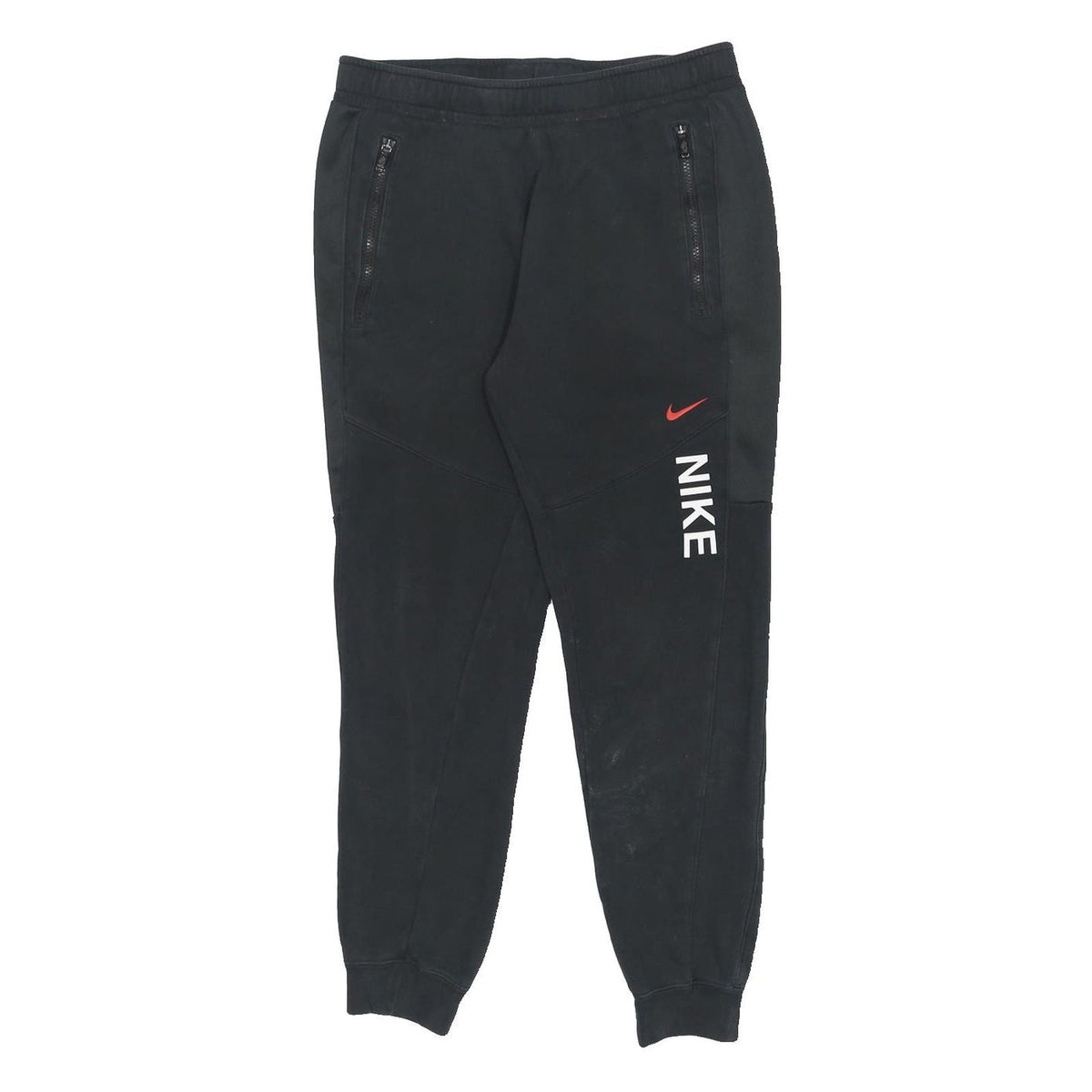 NIKE Mens Joggers Black S W30 L27 Slim Tapered Cotton Blend Sportswear