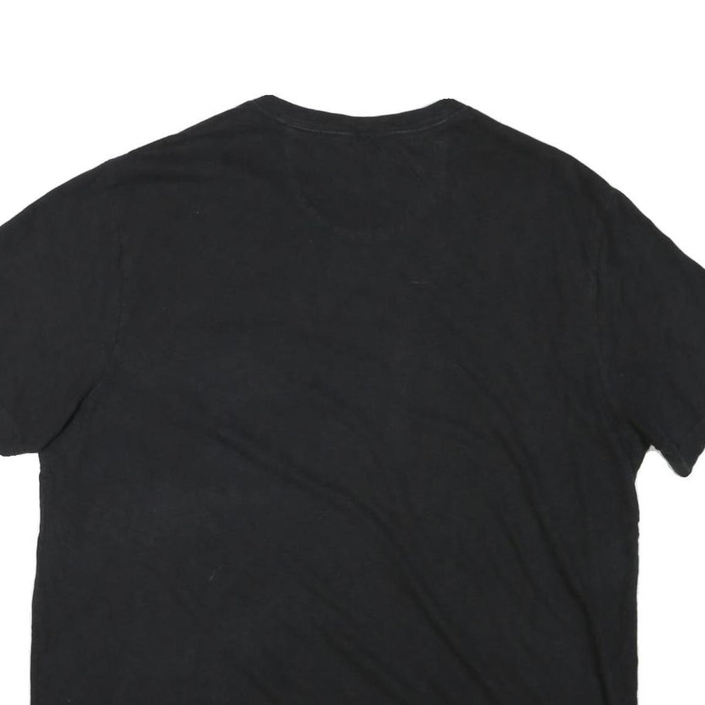 CHAPS Mens Black V-Neck T-Shirt XL Cotton Blend Short Sleeve Pocket Logo