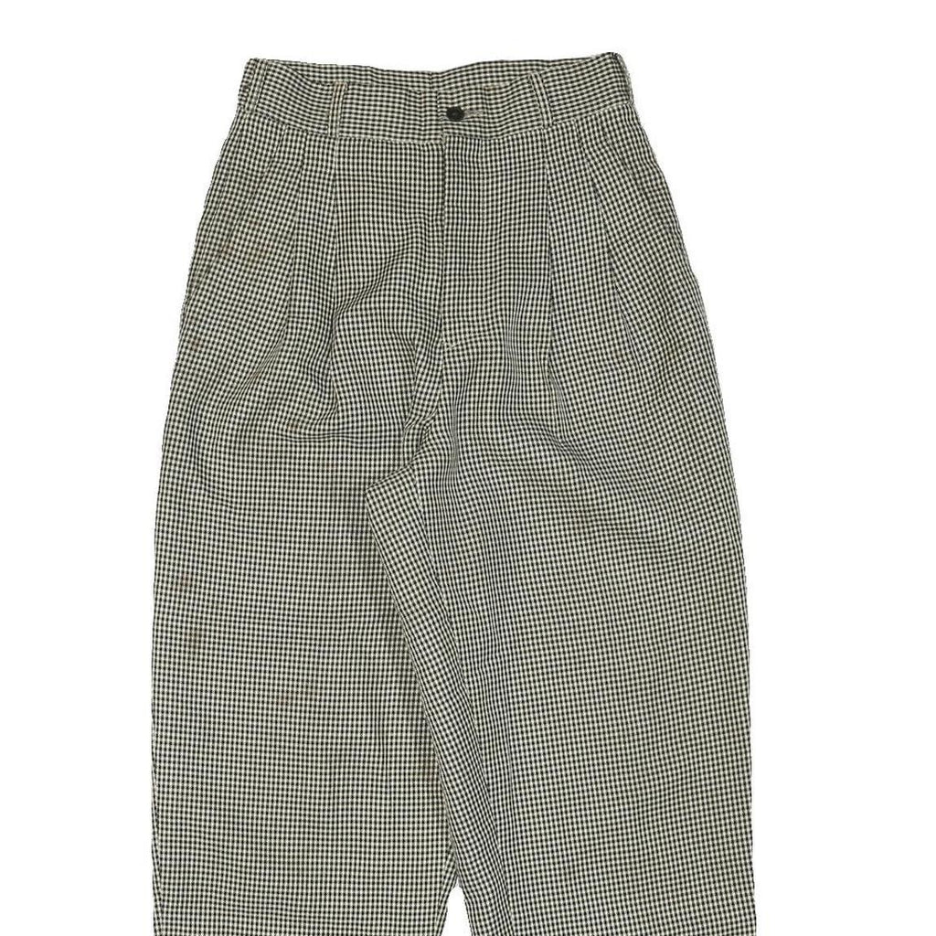 VHF Mens Wool Blend Black & White Relaxed Straight Trousers W26 L27 Classic