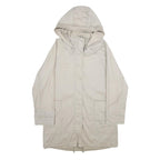 PENNYBLACK Womens Beige Cotton Blend Hooded Zip Jacket UK 12 Casual Outerwear