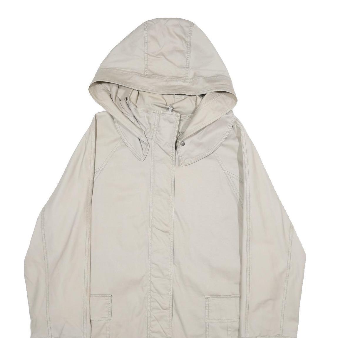 PENNYBLACK Womens Beige Cotton Blend Hooded Zip Jacket UK 12 Casual Outerwear