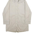 PENNYBLACK Womens Beige Cotton Blend Hooded Zip Jacket UK 12 Casual Outerwear
