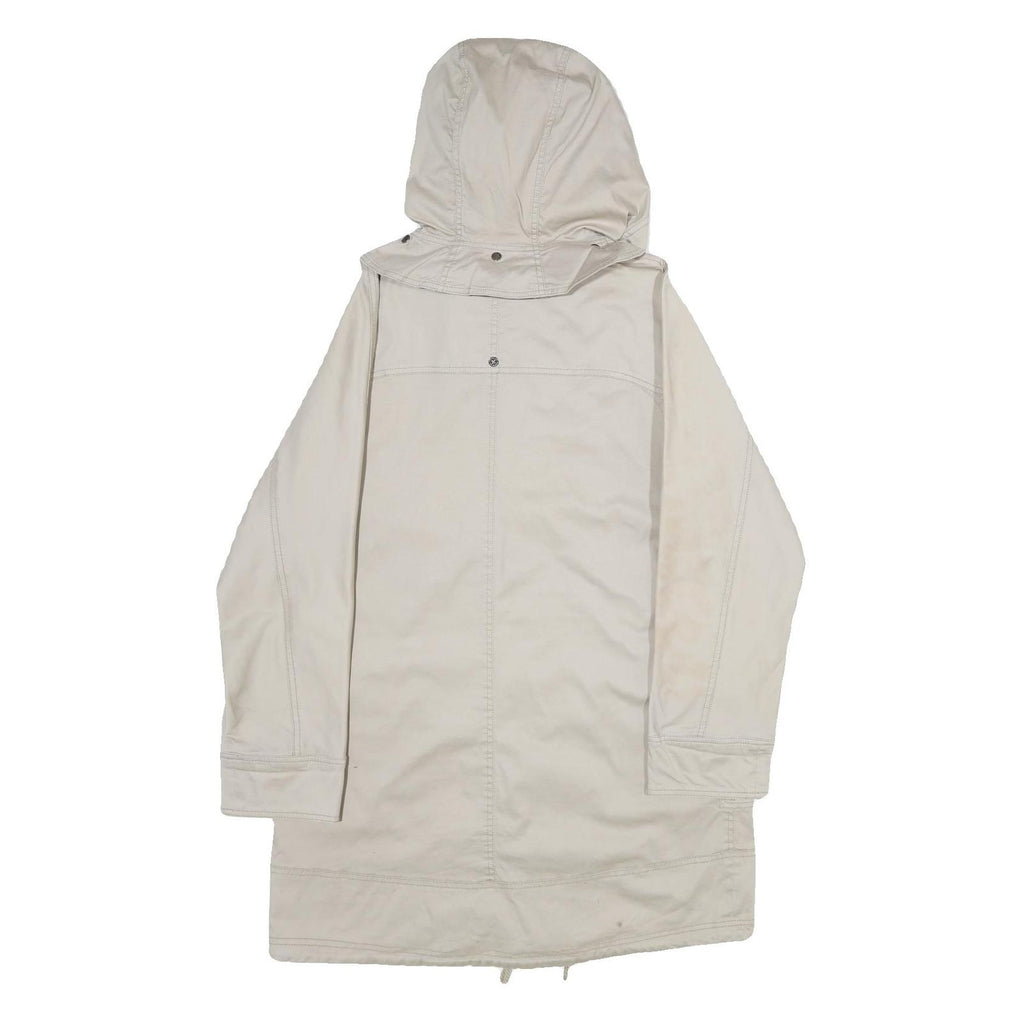 PENNYBLACK Womens Beige Cotton Blend Hooded Zip Jacket UK 12 Casual Outerwear