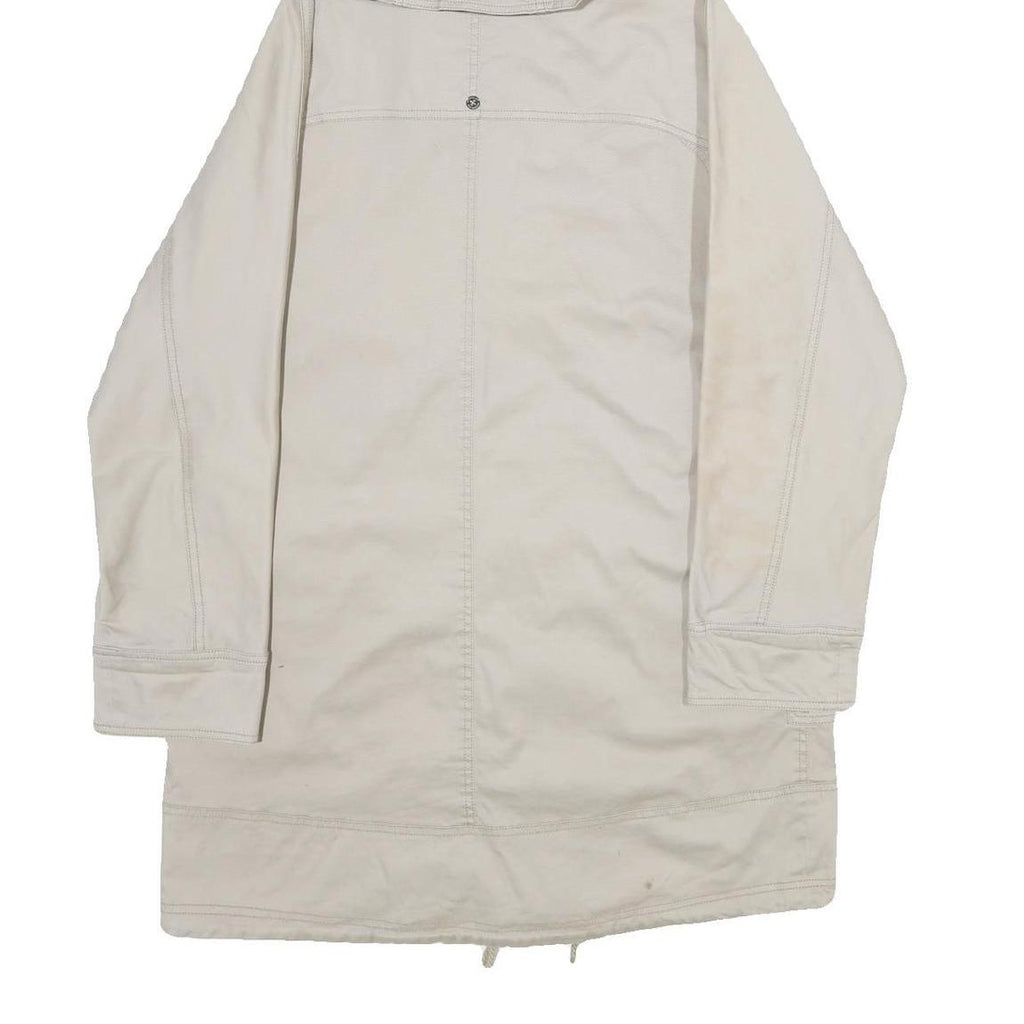 PENNYBLACK Womens Beige Cotton Blend Hooded Zip Jacket UK 12 Casual Outerwear