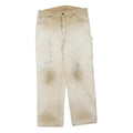 DICKIES Mens Regular Beige Workwear Cotton Blend Trousers W34 L30 Zip Pockets