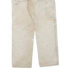 DICKIES Mens Regular Beige Workwear Cotton Blend Trousers W34 L30 Zip Pockets