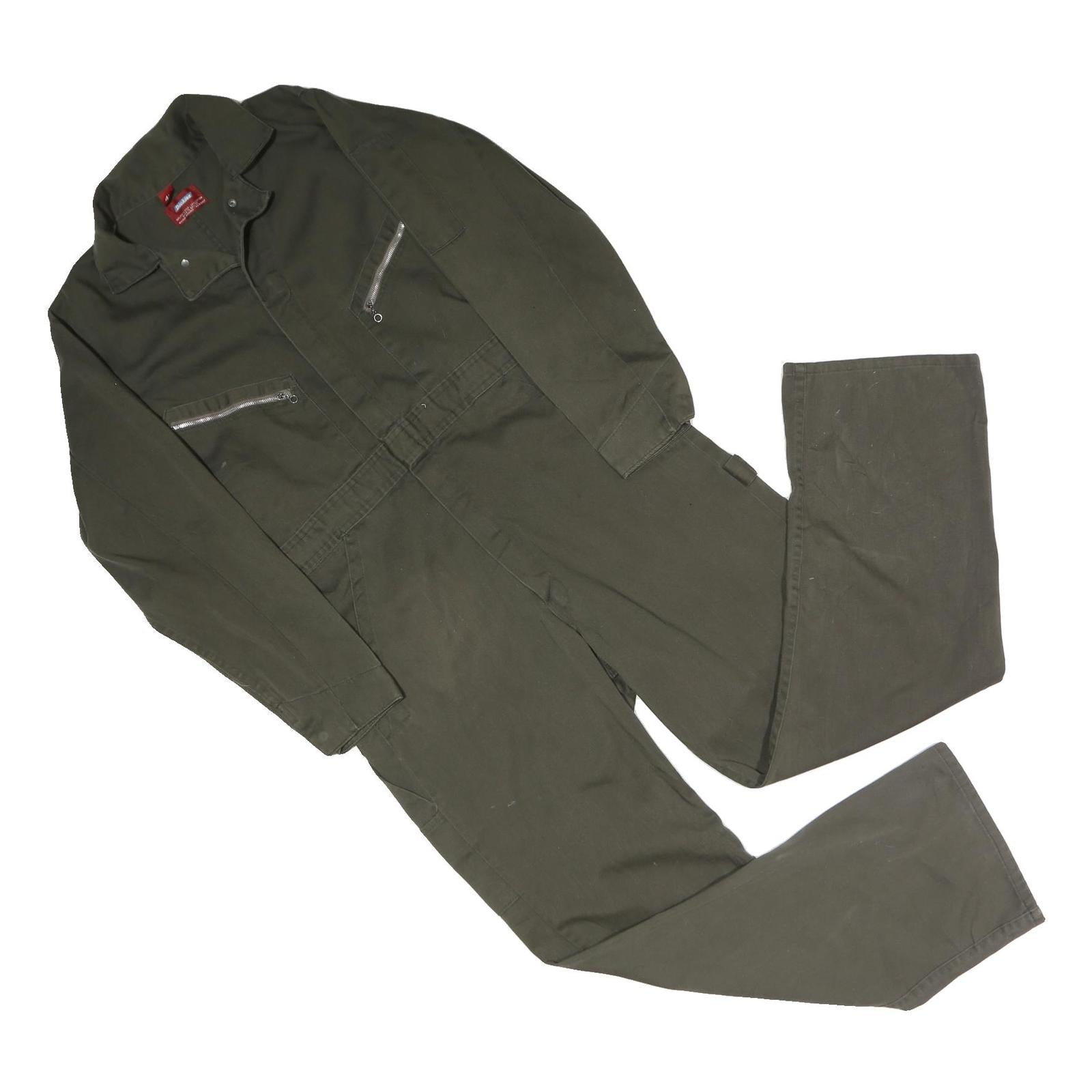 DICKIES Mens Green Cotton Blend Dungarees Regular Fit Twill M W36 L30 Workwear