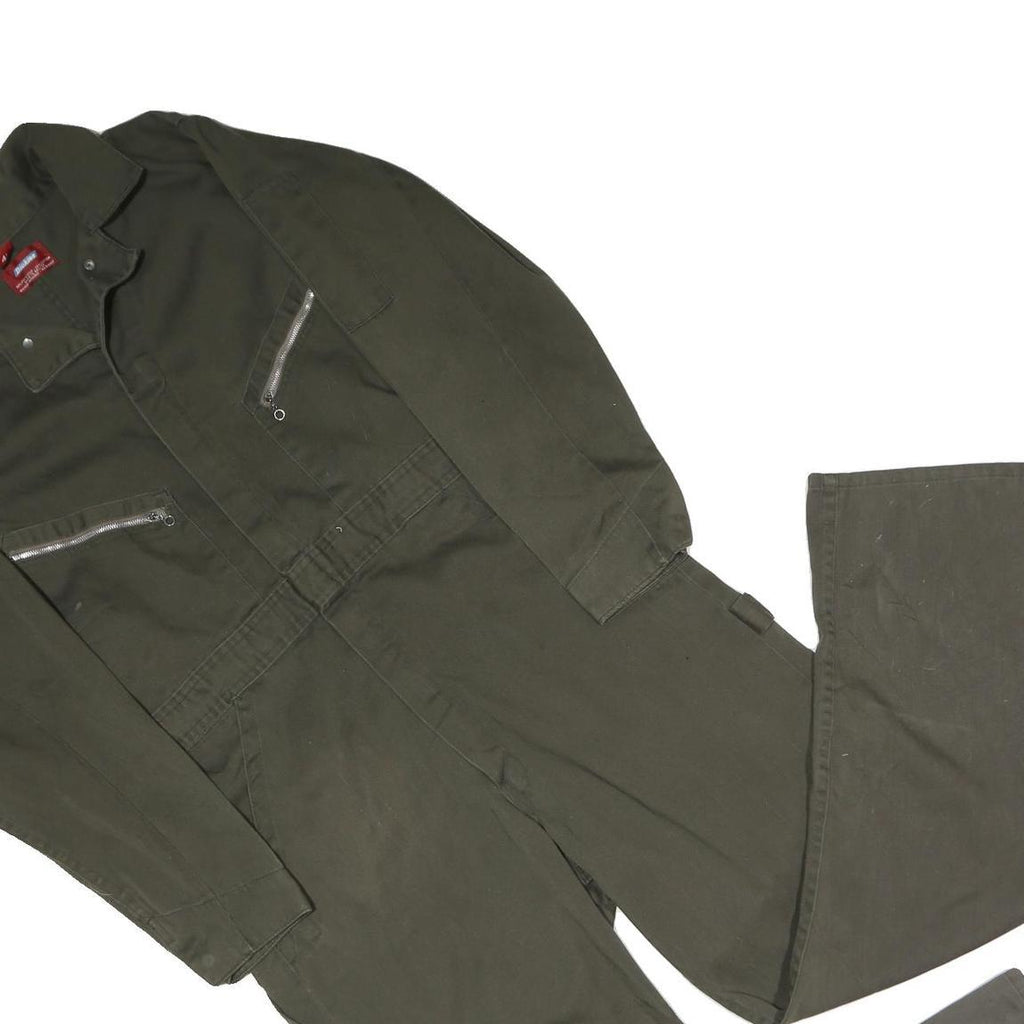 DICKIES Mens Green Cotton Blend Dungarees Regular Fit Twill M W36 L30 Workwear