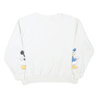 DISNEY Womens White Donald & Mickey Crew Neck M Cotton Blend Sweatshirt