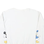 DISNEY Womens White Donald & Mickey Crew Neck M Cotton Blend Sweatshirt