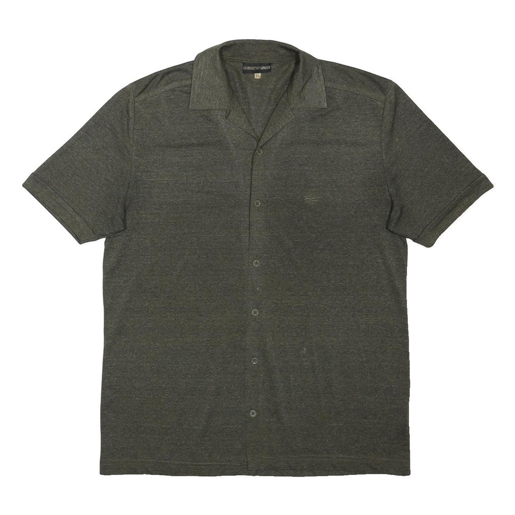 GIORGIO ARMANI Mens Grey Shirt XL Cotton Blend Button Up Casual