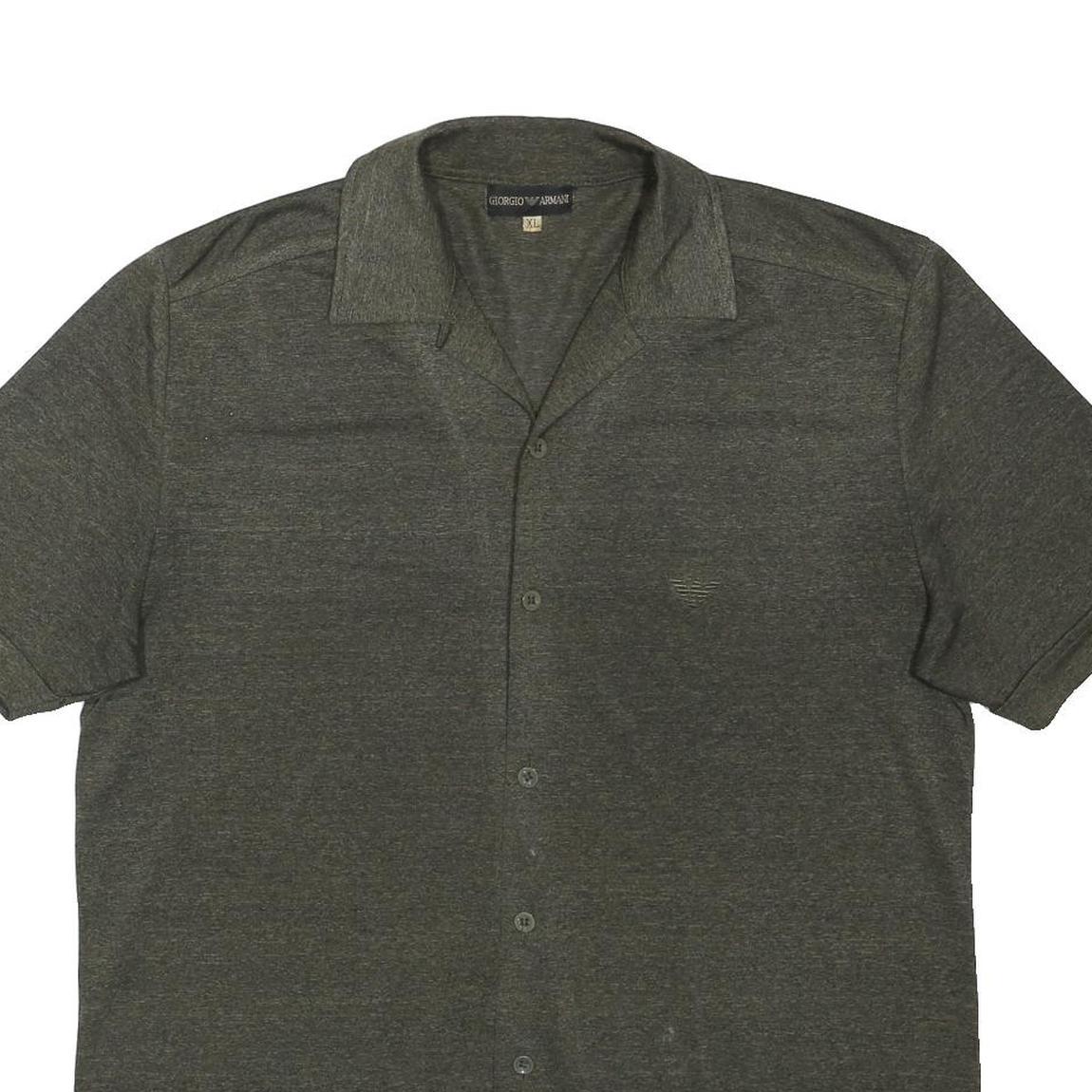 GIORGIO ARMANI Mens Grey Shirt XL Cotton Blend Button Up Casual
