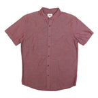LEVI'S Mens Red Plain Cotton Blend Shirt M Button-Down Collar Short Sleeve