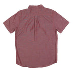 LEVI'S Mens Red Plain Cotton Blend Shirt M Button-Down Collar Short Sleeve