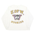 Womens White University Of Washington Huskies Graphic T-Shirt XL Long Sleeve