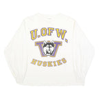 Womens White University Of Washington Huskies Graphic T-Shirt XL Long Sleeve