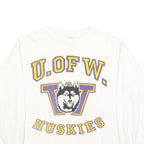 Womens White University Of Washington Huskies Graphic T-Shirt XL Long Sleeve