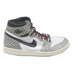NIKE Air Jordan 1 Retro High Mens Leather White Black UK 7.5 Unique Print Laces