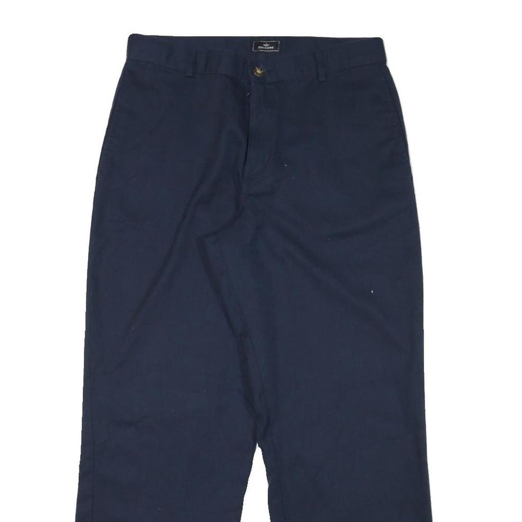 DOCKERS Mens Cotton Blend Navy Relaxed Straight Trousers W29 L28 Casual Comfort
