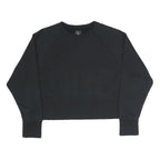 NIKE Womens Black Cotton Blend Sweatshirt Crew Neck S Embossed Logo Pullover