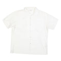 GOLDEN ERA Mens White Button Short Sleeve Shirt L Cotton Blend Summer Casual