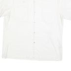 GOLDEN ERA Mens White Button Short Sleeve Shirt L Cotton Blend Summer Casual