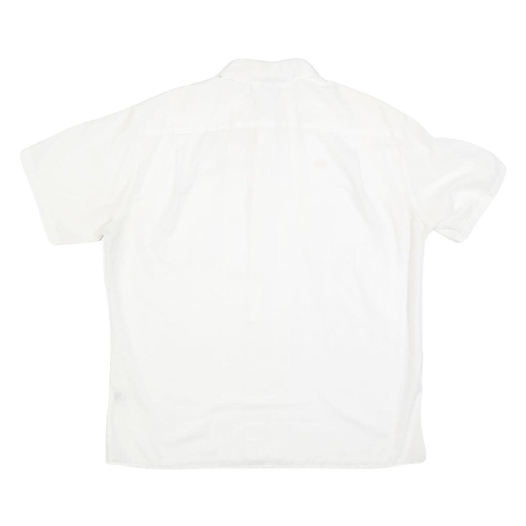 GOLDEN ERA Mens White Button Short Sleeve Shirt L Cotton Blend Summer Casual