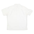 GOLDEN ERA Mens White Button Short Sleeve Shirt L Cotton Blend Summer Casual