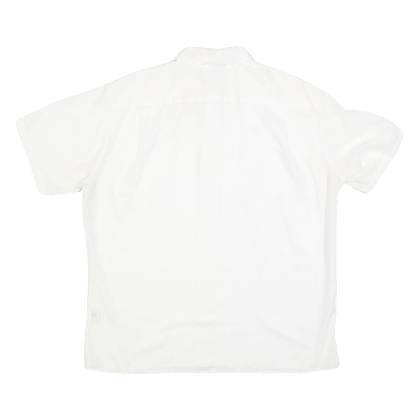 GOLDEN ERA Mens White Button Short Sleeve Shirt L Cotton Blend Summer Casual