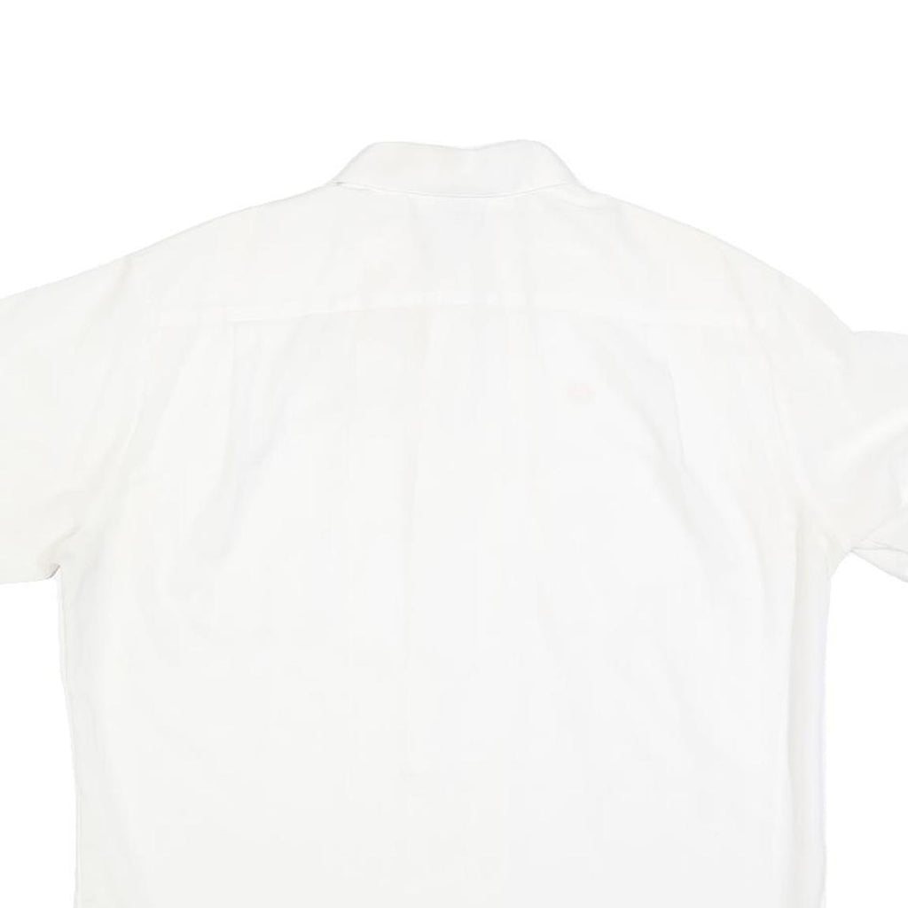 GOLDEN ERA Mens White Button Short Sleeve Shirt L Cotton Blend Summer Casual