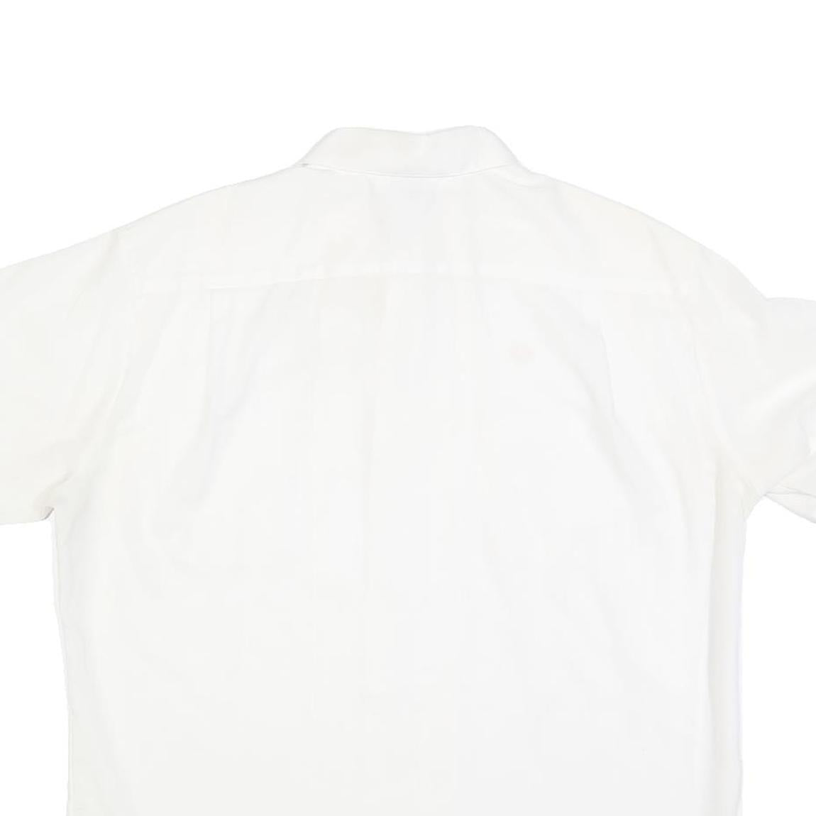 GOLDEN ERA Mens White Button Short Sleeve Shirt L Cotton Blend Summer Casual