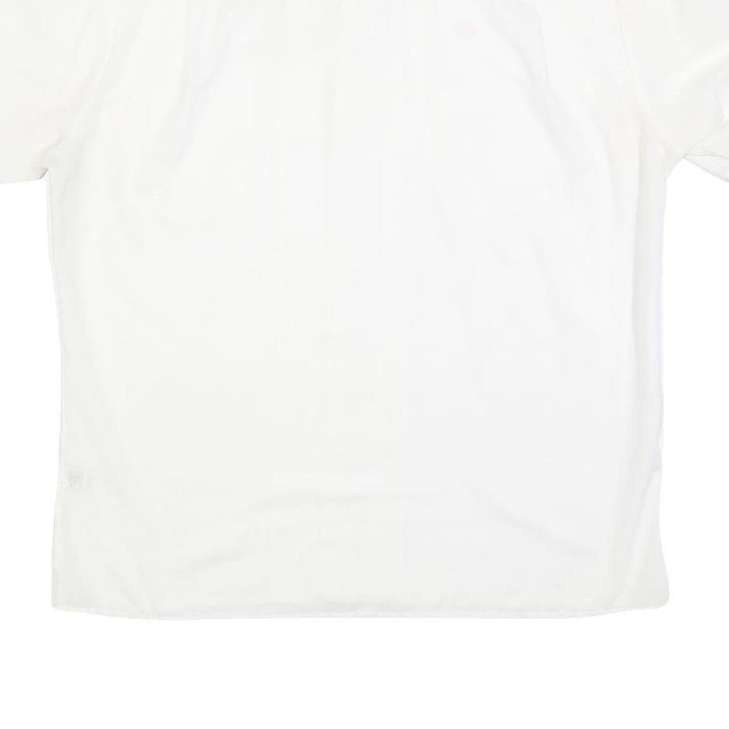 GOLDEN ERA Mens White Button Short Sleeve Shirt L Cotton Blend Summer Casual