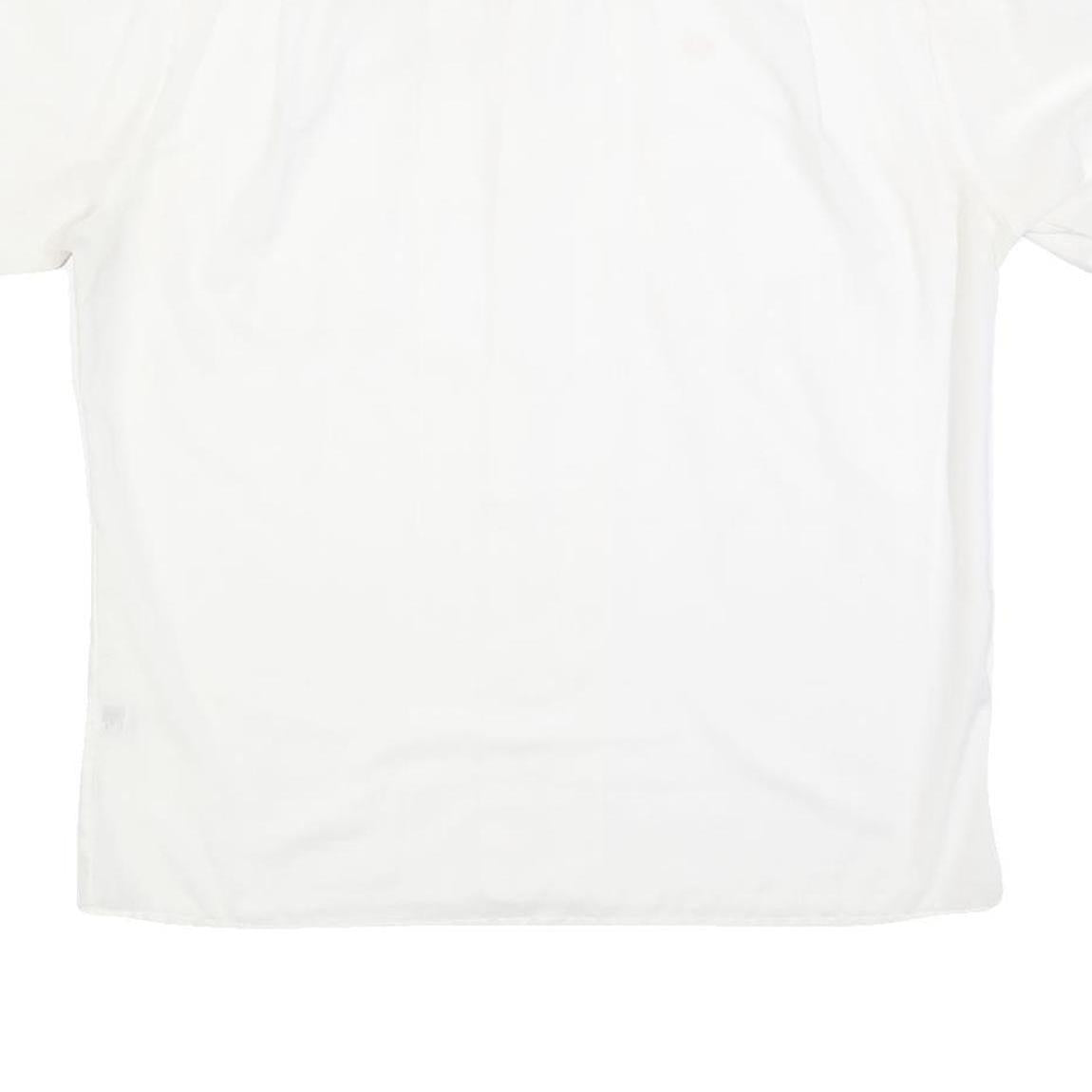 GOLDEN ERA Mens White Button Short Sleeve Shirt L Cotton Blend Summer Casual