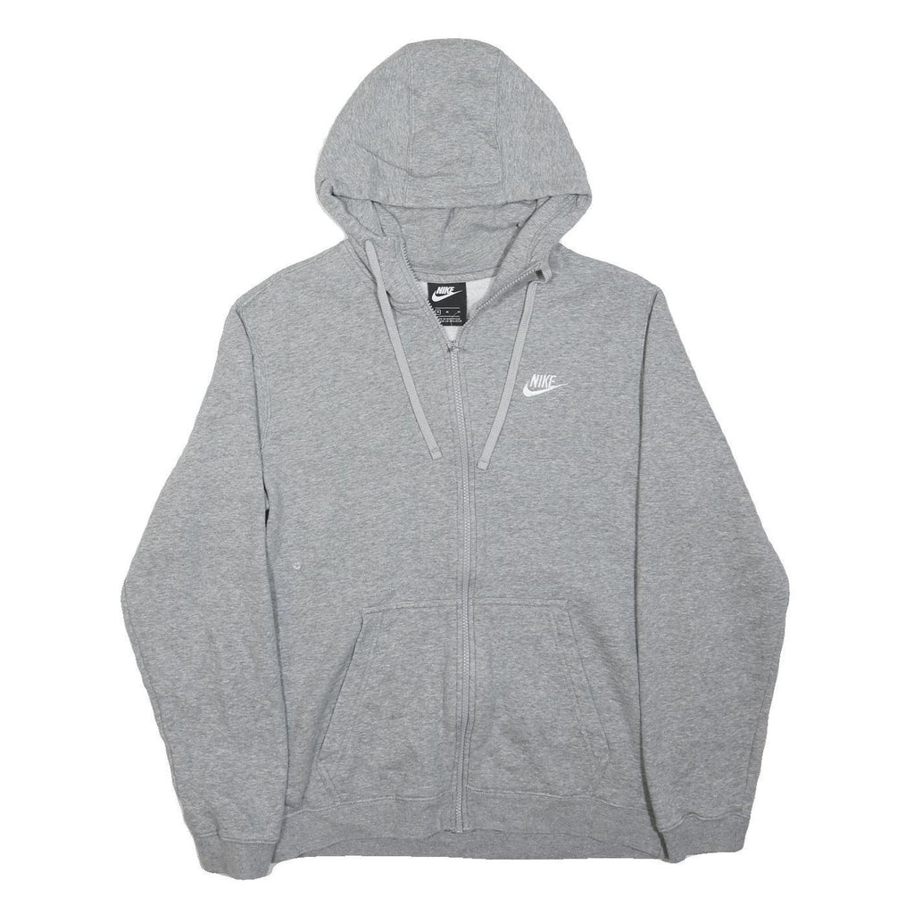 NIKE Mens Grey Full Zip Hoodie M Classic Cotton Blend Casual Sportswear