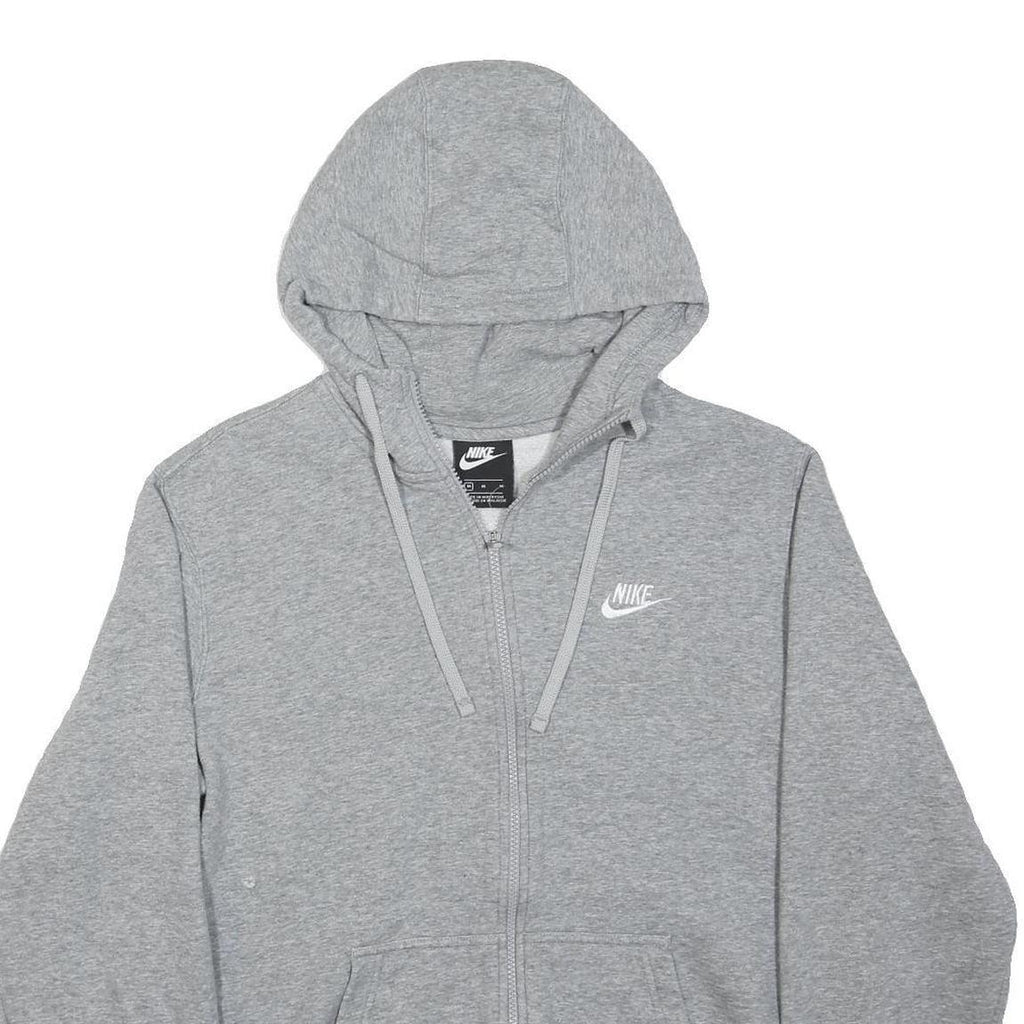 NIKE Mens Grey Full Zip Hoodie M Classic Cotton Blend Casual Sportswear