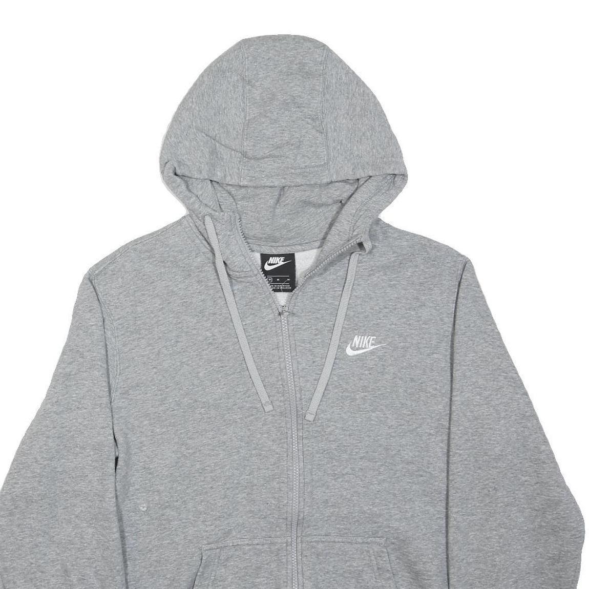 NIKE Mens Grey Full Zip Hoodie M Classic Cotton Blend Casual Sportswear