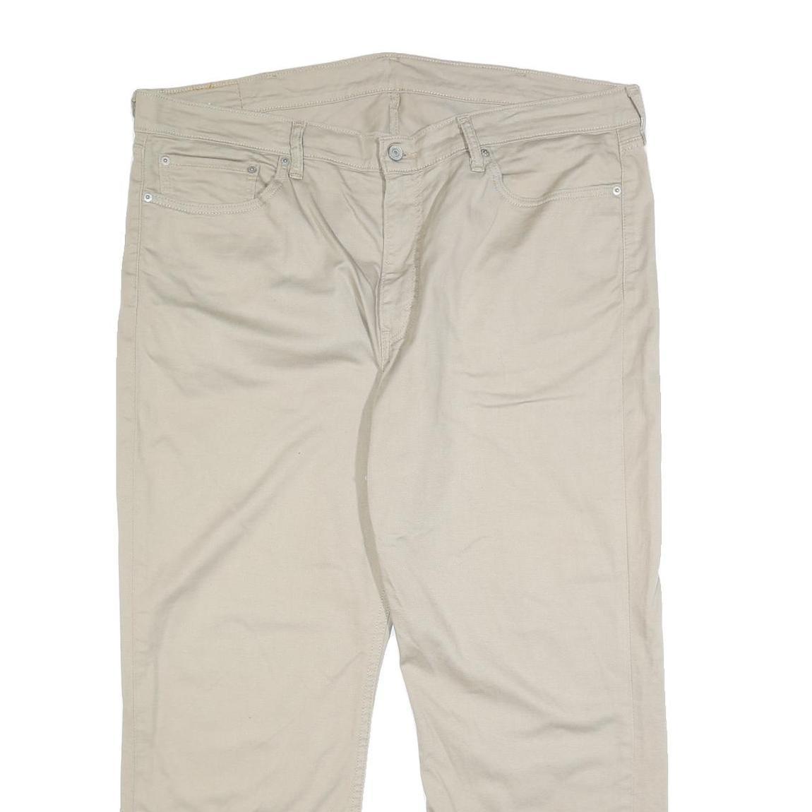 LEVI'S Mens Slim Beige Cotton Blend Trousers W40 L30 Casual Zip Closure